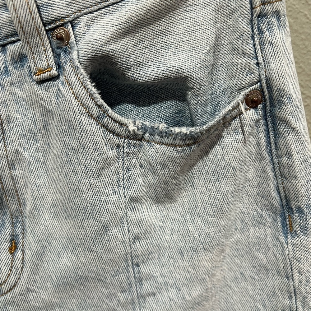 Pistola Light Blue Women's Straight Leg Jeans EUC Size 25 Slit on Side Raw Hem - Picture 5 of 7